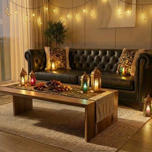 رانر مع 2 كفر كوشن بیج اسود